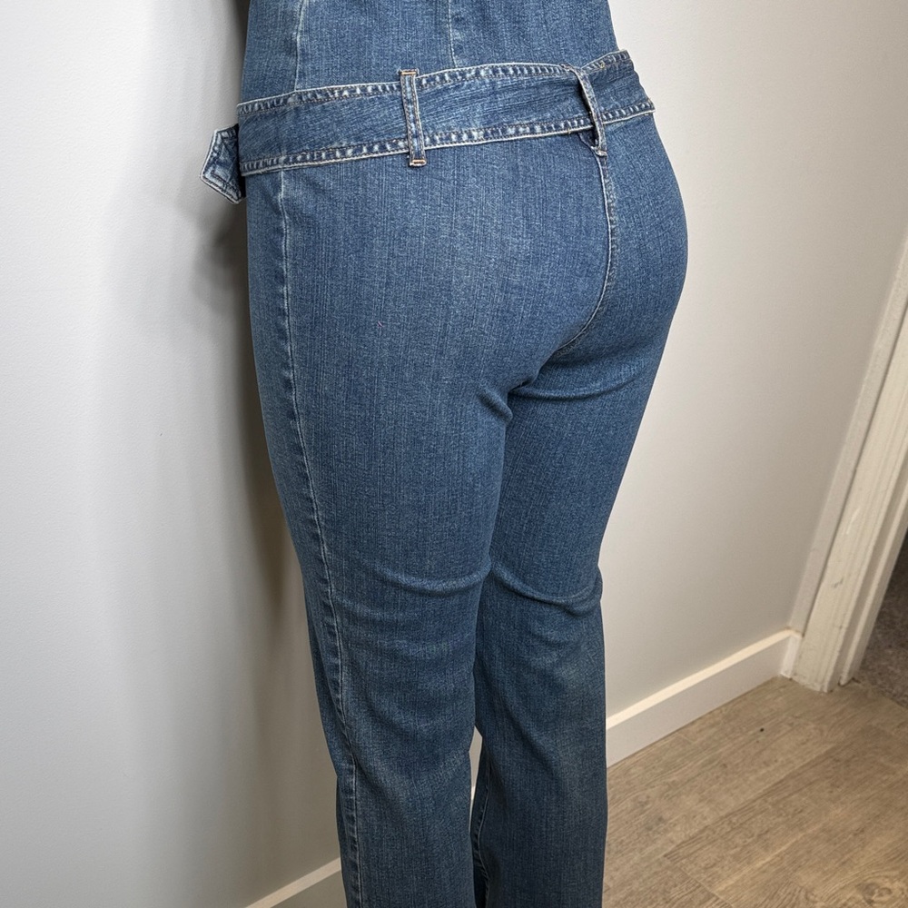 Hot Kiss Denim Short-Sleeve Jumpsuit in Blue - Picture 10 of 10